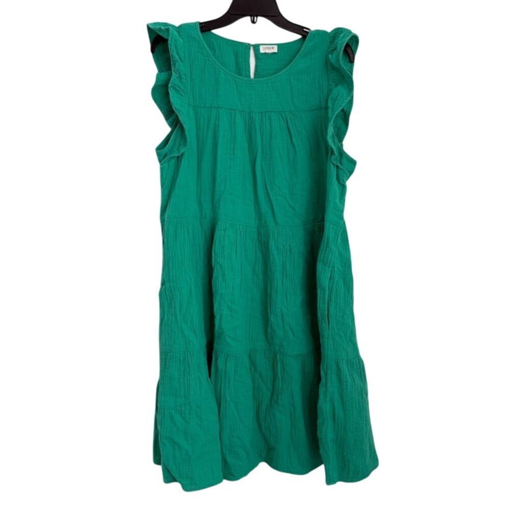 JCREW Womens Green Gauze Cotton Mini Dress Size 10